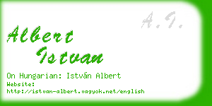 albert istvan business card