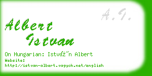 albert istvan business card